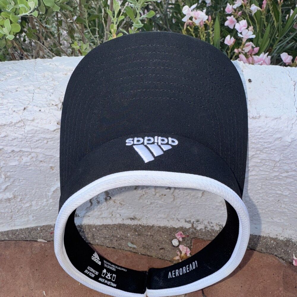 Adidas Visor Headband Womens One Size Black Spandex Blend Tennis Golf Aeroready - Picture 6 of 7